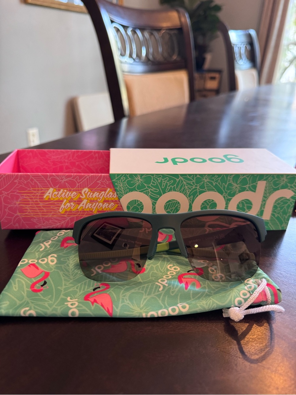 Goodr Women's Matte Green Sunglasses with Gray Lenses